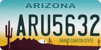 AZ license plate ARU5632