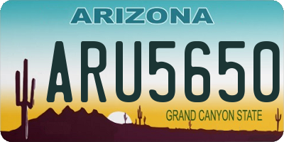 AZ license plate ARU5650
