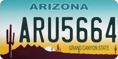 AZ license plate ARU5664