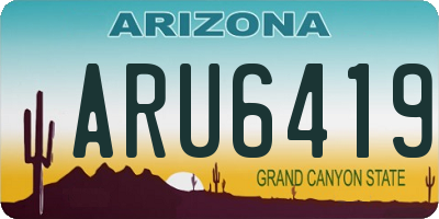 AZ license plate ARU6419