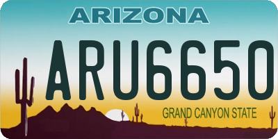 AZ license plate ARU6650
