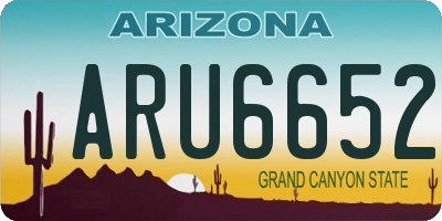 AZ license plate ARU6652