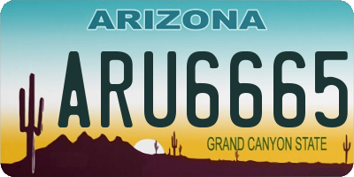 AZ license plate ARU6665