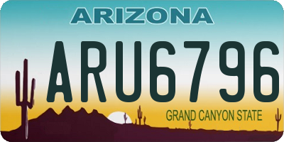 AZ license plate ARU6796