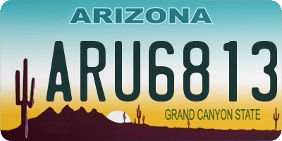 AZ license plate ARU6813