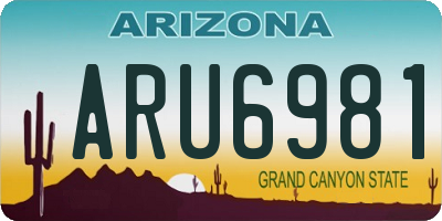 AZ license plate ARU6981