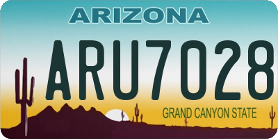 AZ license plate ARU7028