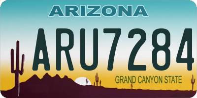 AZ license plate ARU7284