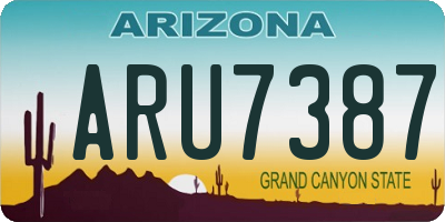 AZ license plate ARU7387
