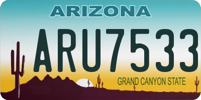 AZ license plate ARU7533