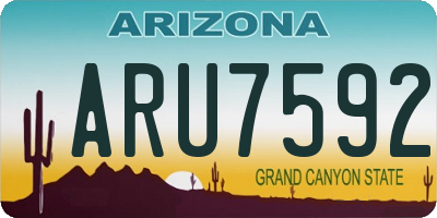 AZ license plate ARU7592