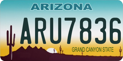 AZ license plate ARU7836