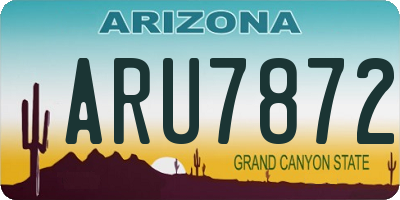 AZ license plate ARU7872