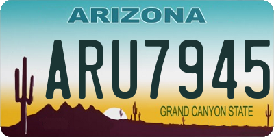 AZ license plate ARU7945