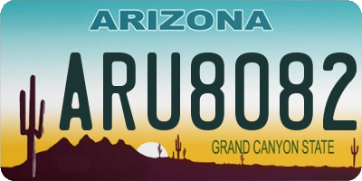 AZ license plate ARU8082