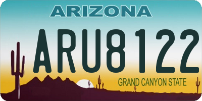 AZ license plate ARU8122