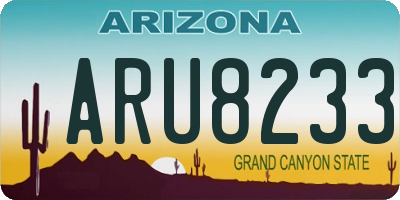 AZ license plate ARU8233