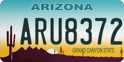 AZ license plate ARU8372