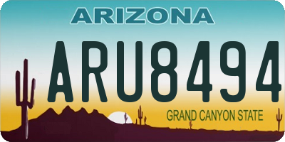 AZ license plate ARU8494