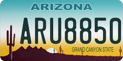 AZ license plate ARU8850