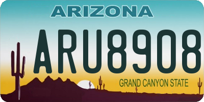 AZ license plate ARU8908