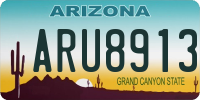 AZ license plate ARU8913