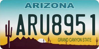 AZ license plate ARU8951