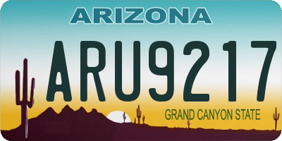 AZ license plate ARU9217