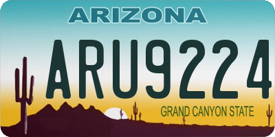 AZ license plate ARU9224