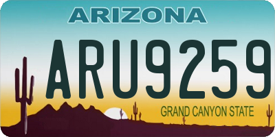 AZ license plate ARU9259