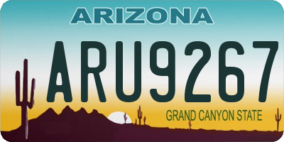 AZ license plate ARU9267