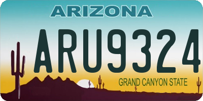 AZ license plate ARU9324