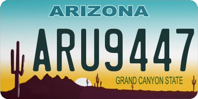 AZ license plate ARU9447