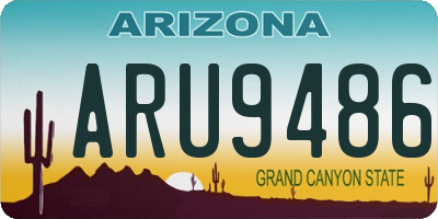 AZ license plate ARU9486