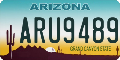 AZ license plate ARU9489