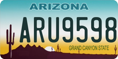 AZ license plate ARU9598