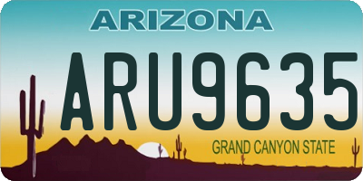 AZ license plate ARU9635