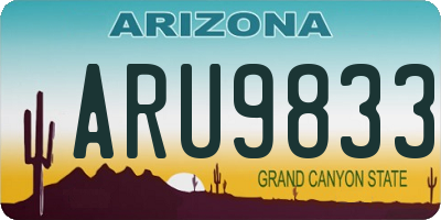 AZ license plate ARU9833