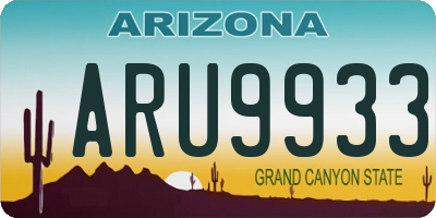 AZ license plate ARU9933