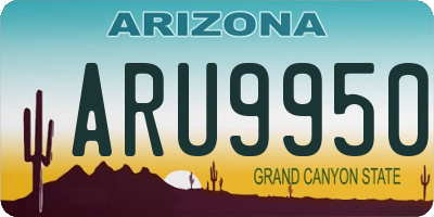 AZ license plate ARU9950