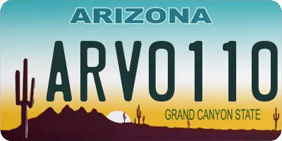 AZ license plate ARV0110