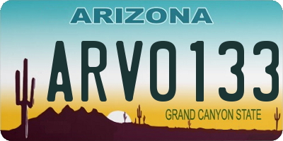 AZ license plate ARV0133
