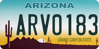 AZ license plate ARV0183