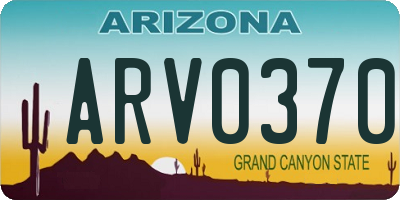 AZ license plate ARV0370