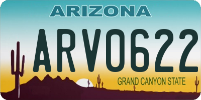 AZ license plate ARV0622