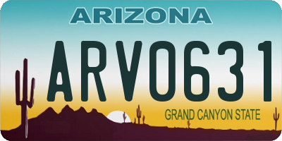 AZ license plate ARV0631