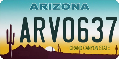 AZ license plate ARV0637
