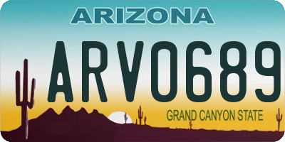 AZ license plate ARV0689