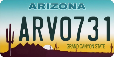 AZ license plate ARV0731