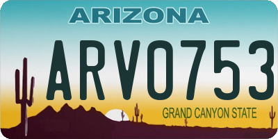 AZ license plate ARV0753